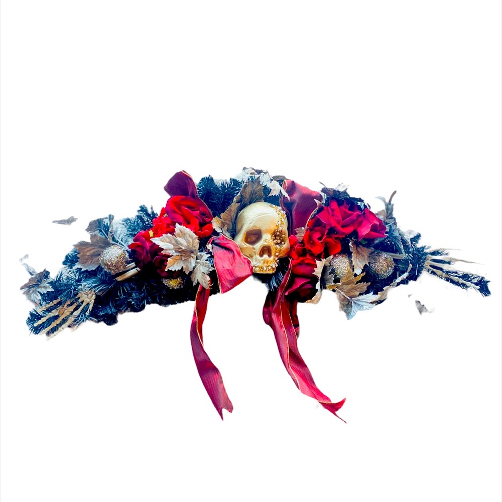 Large Floral Skull Wreath